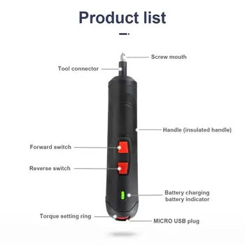 

Durable Electric Drill 3.6V Lapping Machine Carpentry Hole Puncher Electric Screw Driver Practical Portable Cutting 6 Files