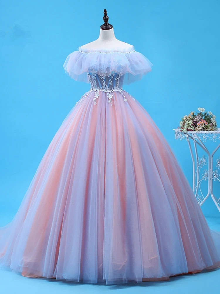 Это Yiya свадебное платье с оборками бисером кристалл плюс размер свадебные бальные платья с плеча поезд красочный халат De Mariee CH175