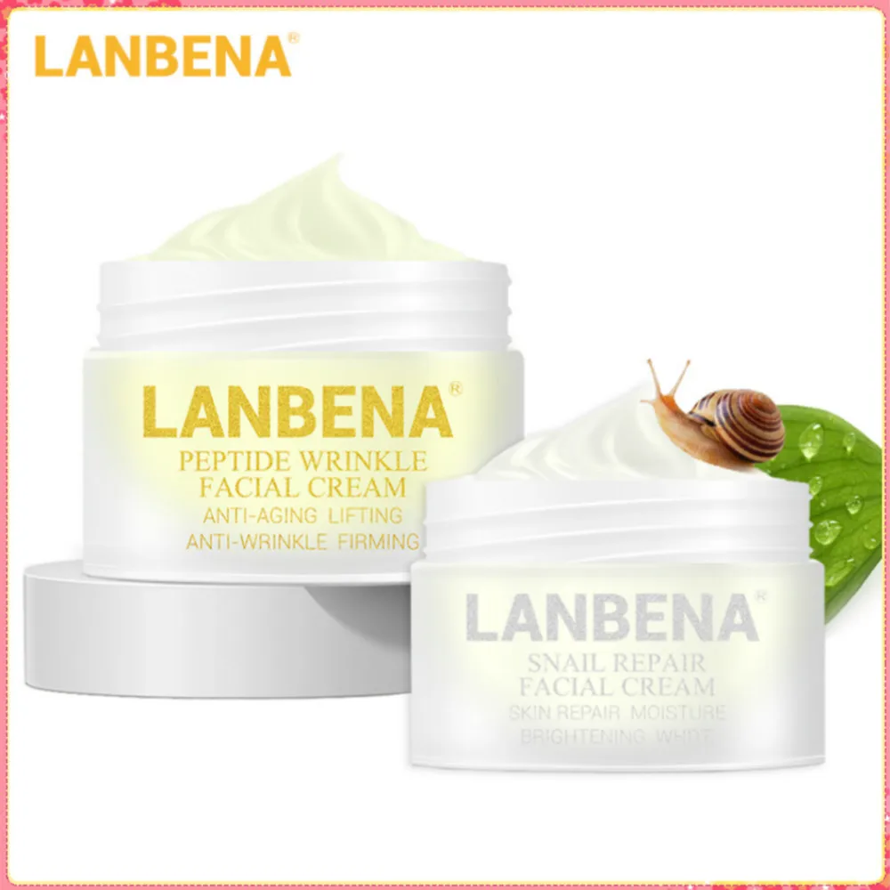 

LANBENA Peptide Anti Wrinkle Facial Cream+Snail Cream Anti Aging Skin Care Whitening Lifting Firming Acne Treatment Day Cream