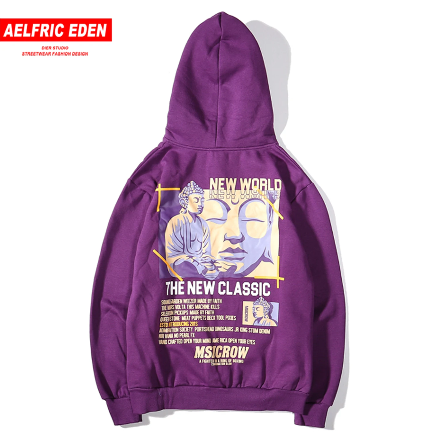 Aelfric Eden модные толстовки с принтом Будды для мужчин Harajuku уличная Повседневный хлопковый с капюшоном толстовки хип хоп мужской пуловер