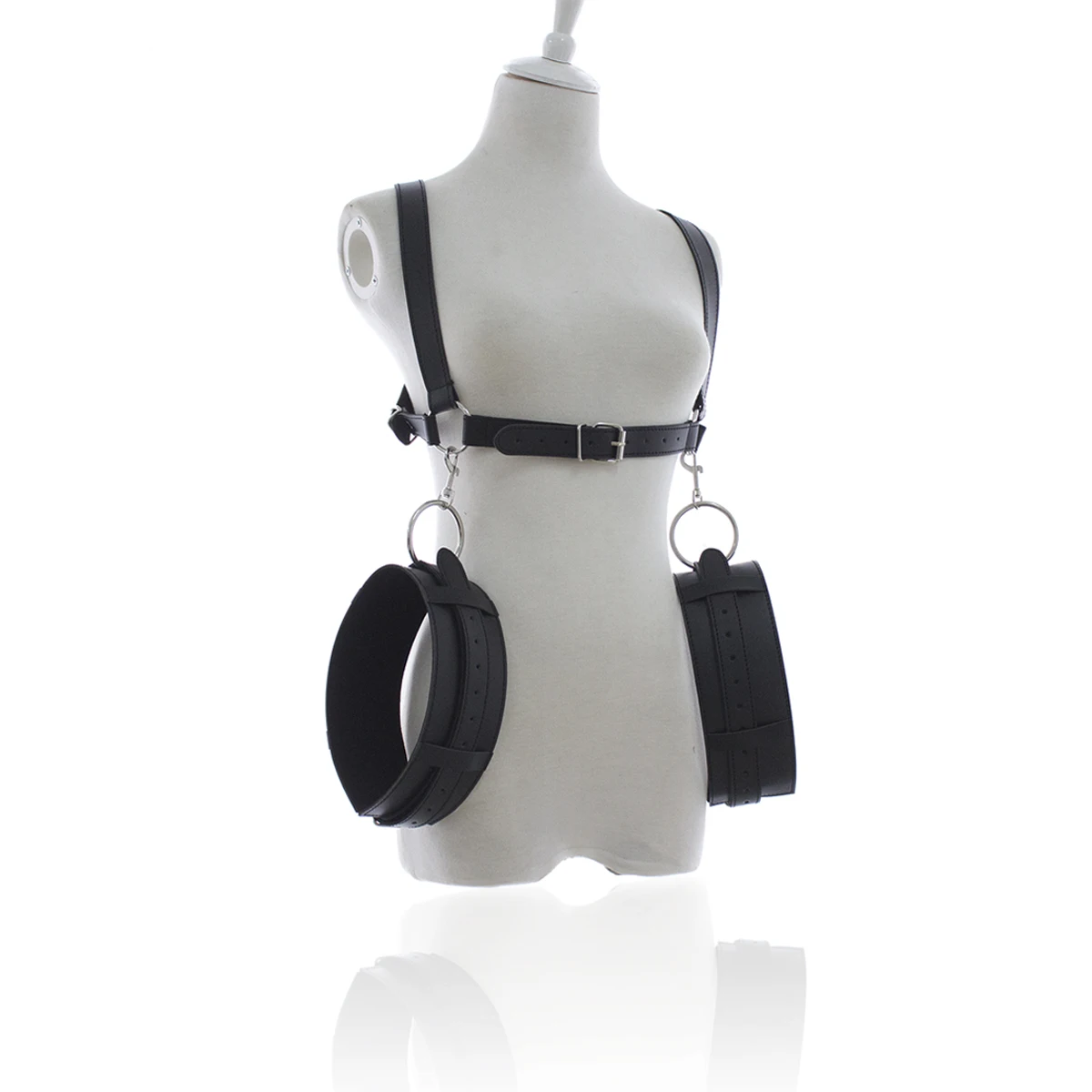 Кожаные БДСМ бондаж фиксаторы открытые ноги взрослые игрушки для связывания