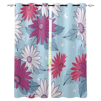 

Cartoon Flower Window Curtains Home Decor Bedroom Kitchen Items Curtain Panel Curtains for Living Room
