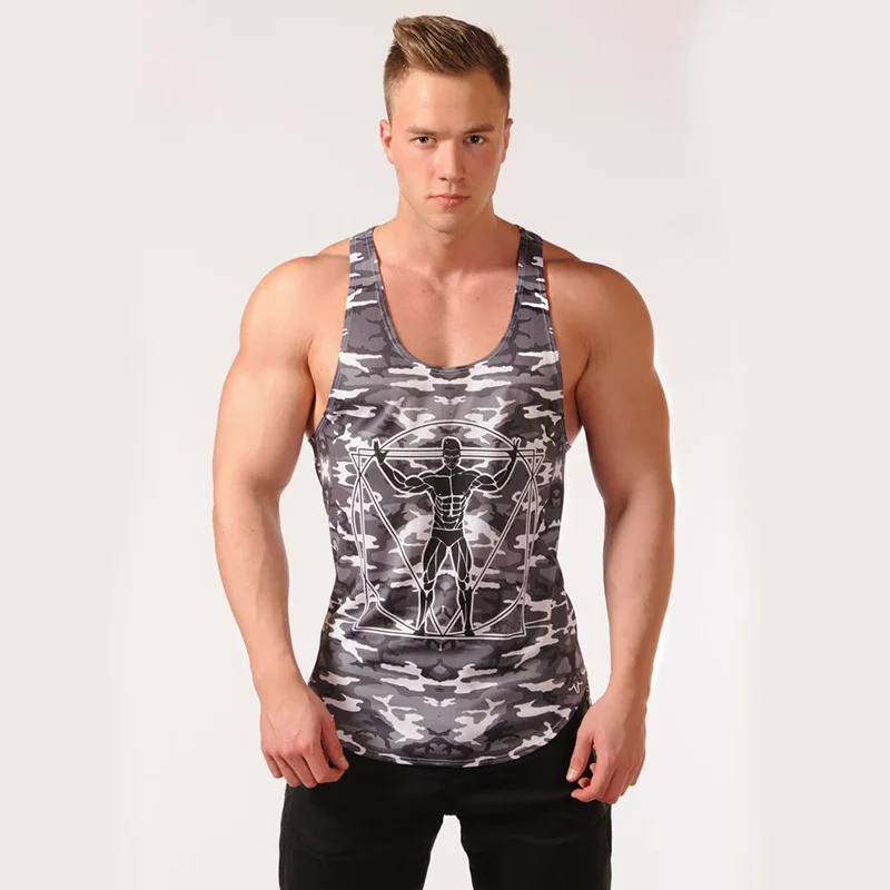 

Men Sports Fitness Running Apparatus Exercise Camouflage Pure Cotton Elasticity Quick-Dry Vest AliExpress