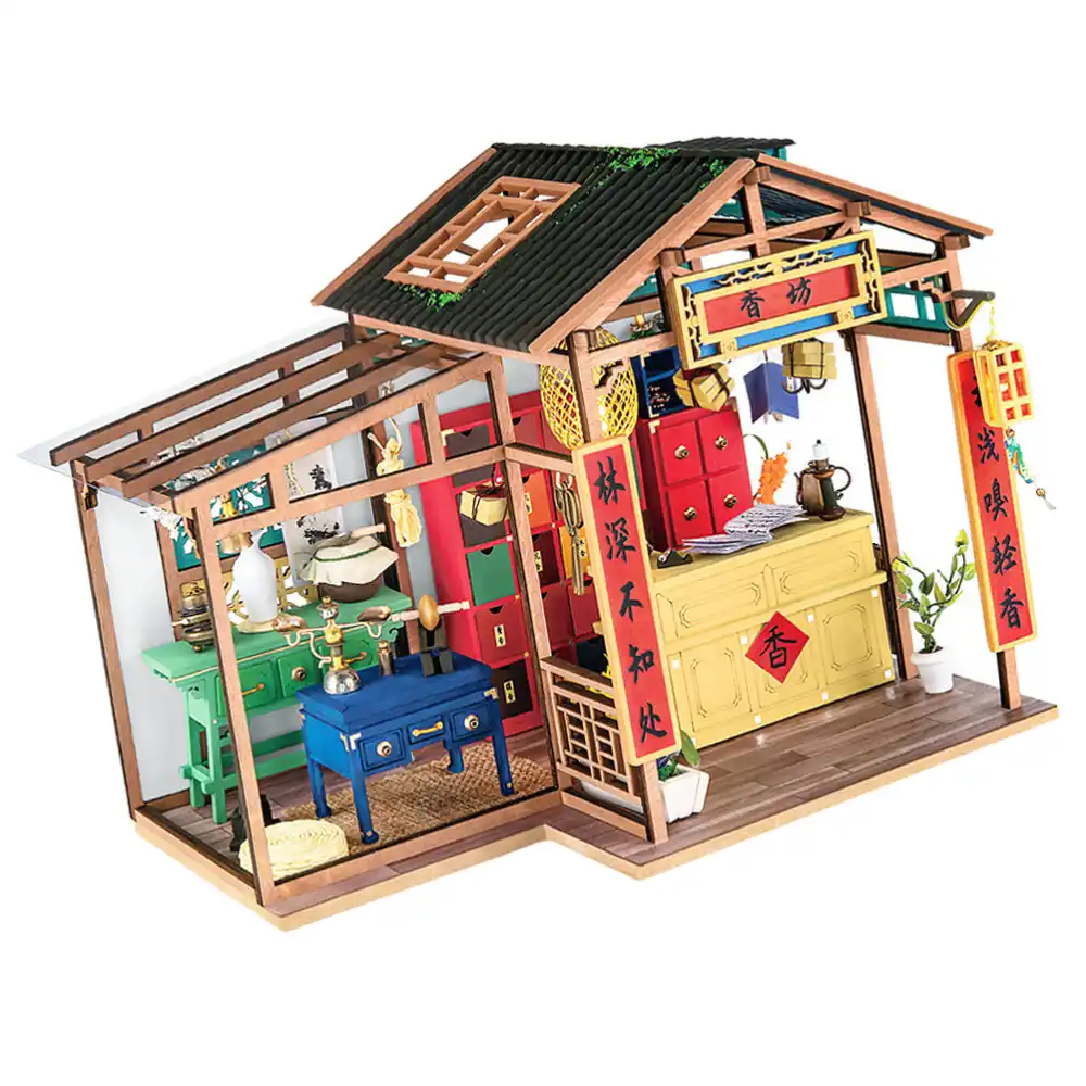small wooden doll house