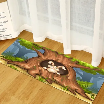 

Tree Hole Pattern Pong Floor Mat Kitchen Bathroom Non-slip Absorbent Foot Pad Bedroom Sofa Wardrobe Rug Long Carpet