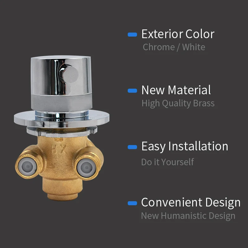 Tanie Vagsure termostatyczny 1 Way wyjście mosiężne baterie prysznicowe naścienny zawór mieszający zimnej i ciepłej wody Mixer Tap dla kabina prysznicowa