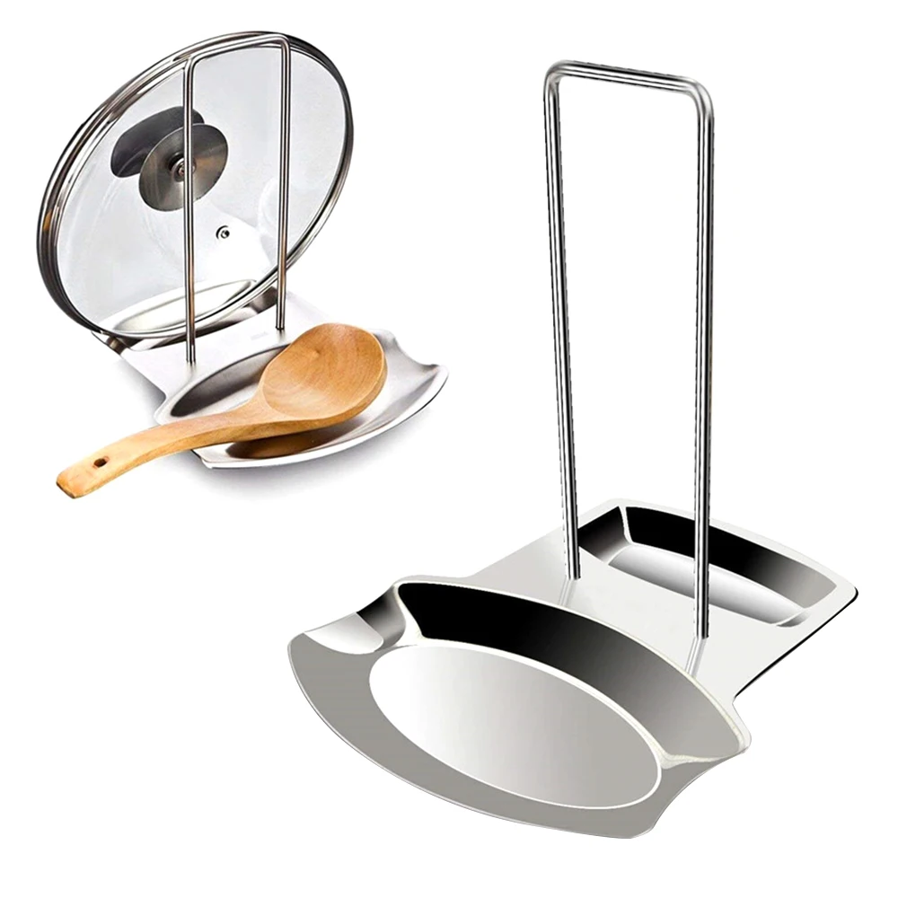 

Stainless Steel Soup Spoon Rests Pan Pot Cover Lid Rack Stand Spoon Holder Stove Organizer Storage Kitchen Cooking Accessories