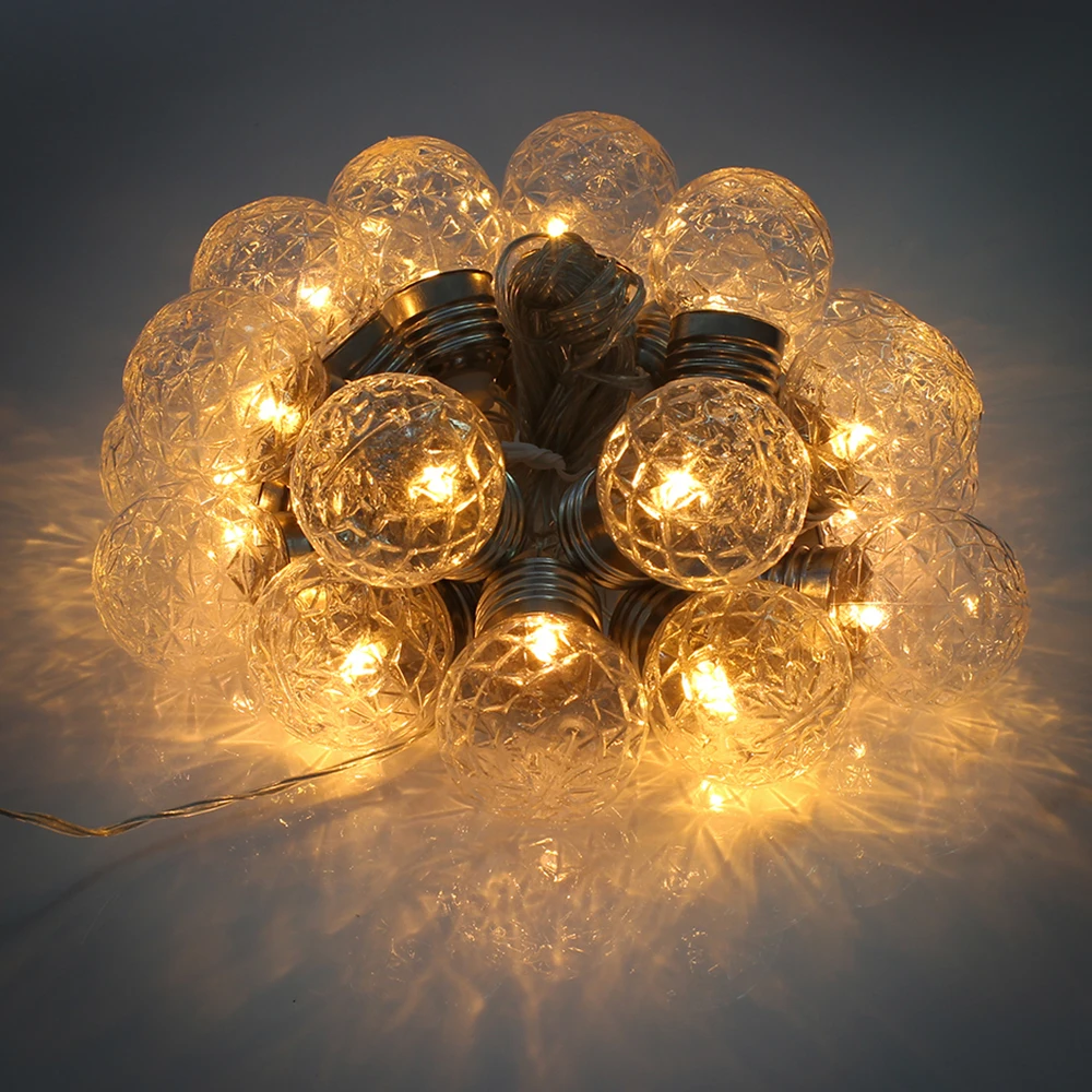 Waterproof Solar Globe Bulb String Lights Outdoor Pineapple Ball LED Light String Garland Patio Chain Lamps Christmas Decoration 6