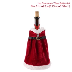 Festive Christmas Wine Bottle Cover Decoration - Elegant Holiday Ornament and Gift Idea (Wine Bottle Cover18)