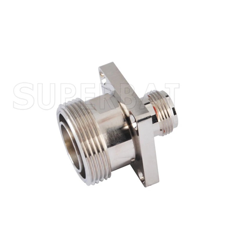 Superbat N-7/16 DIN Adapter N Female to DIN 7/16 Jack with Flange Straight RF Coaxial Connector