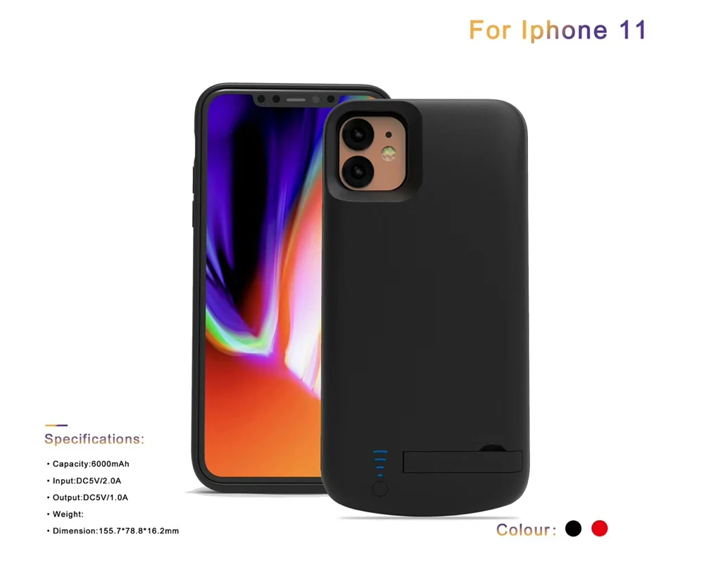 Для iPhone 11 Pro Max зарядное устройство чехол s резервный внешний аккумулятор противоударный чехол для зарядки для iPhone 11 Pro Чехол для питания