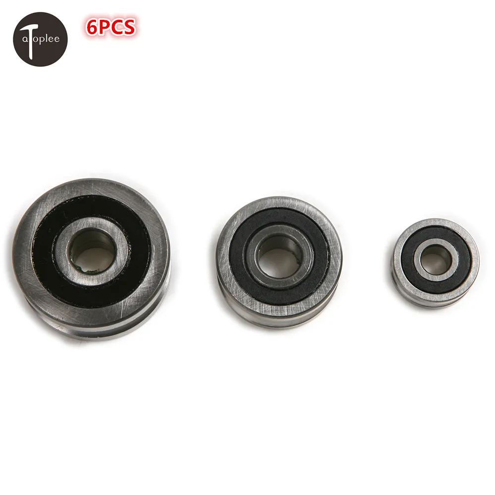 

High Precision 6PCS U Groove Sealed Pulley Roller Ball Bearing Steel Roller Guide Bearing Strong Driving Capacity Bearing