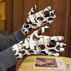 Printing Women Men Gloves Breathable Anti-Skid Gloves Outdoor Magic Touch Screen Gloves Knit Labor Protection Gardening Glove