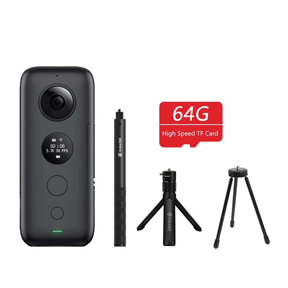 Insta360 ONE X Action camera 5,7 K видео Спортивная камера для iPhone и Android с пулей время комплект 128G - Цвет: Bundle 4