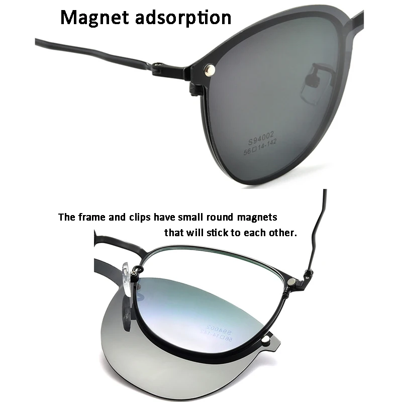 Солнцезащитные очки на магнитной застежке, поляризованные круглые очки, мужские ультралегкие очки для глаз, очки для близорукости по рецепту, оптическая оправа, очки