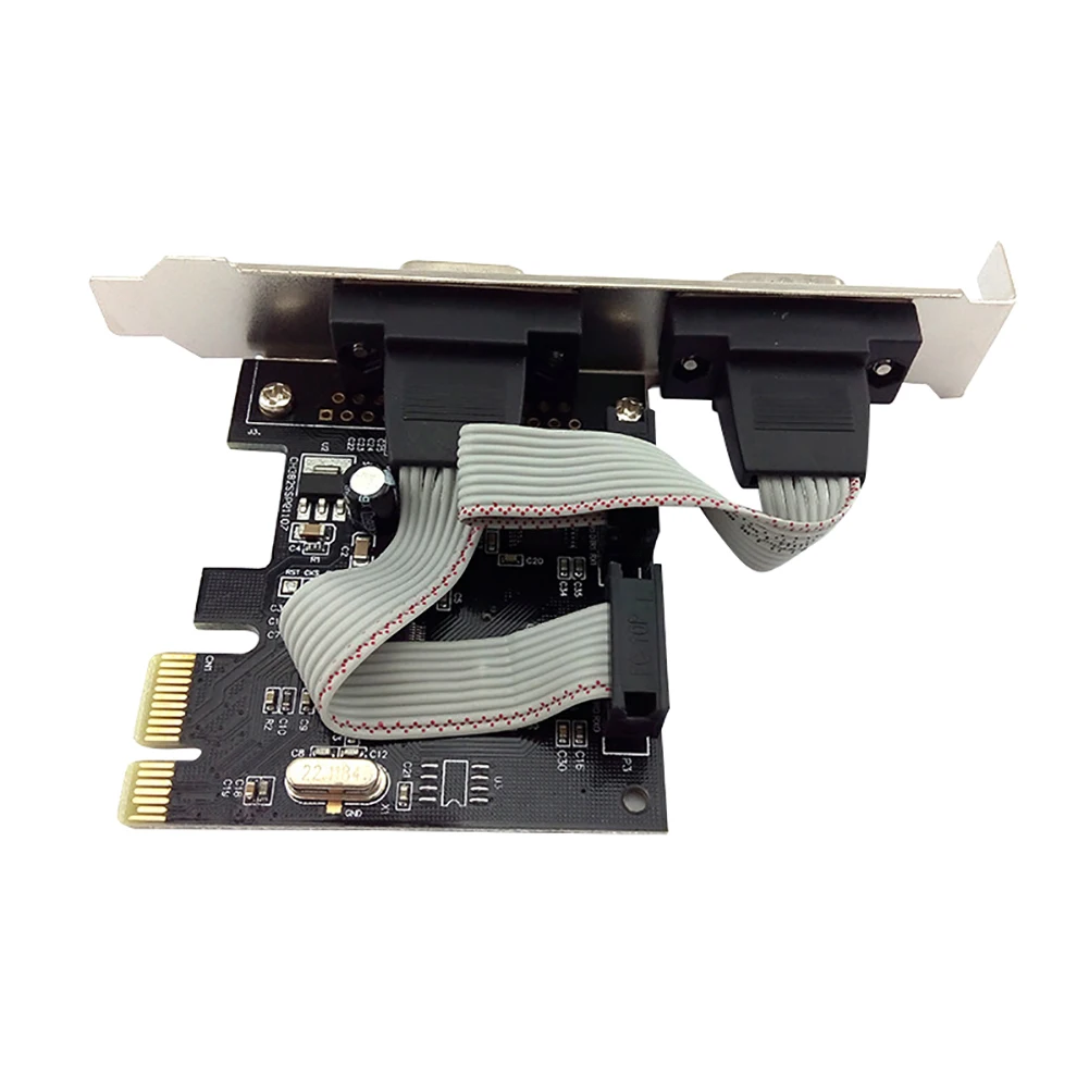 RS232 WCH382L карта расширения 9 Pin с диск для вождения доска добавить на высокой скорости прочный PCI-E последовательный порт мини компьютер черный адаптер