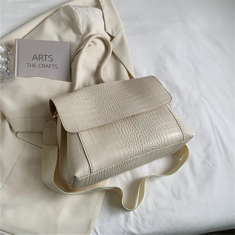 Luxury Crocodile Pattern Women’s Shoulder Messenger Tote