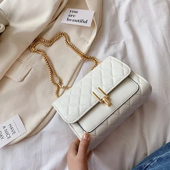 

Louis Leather Handbag Designer New European Style Leather Bag Shoulder Chain Diamond Small Square Bag crossbody bags for women