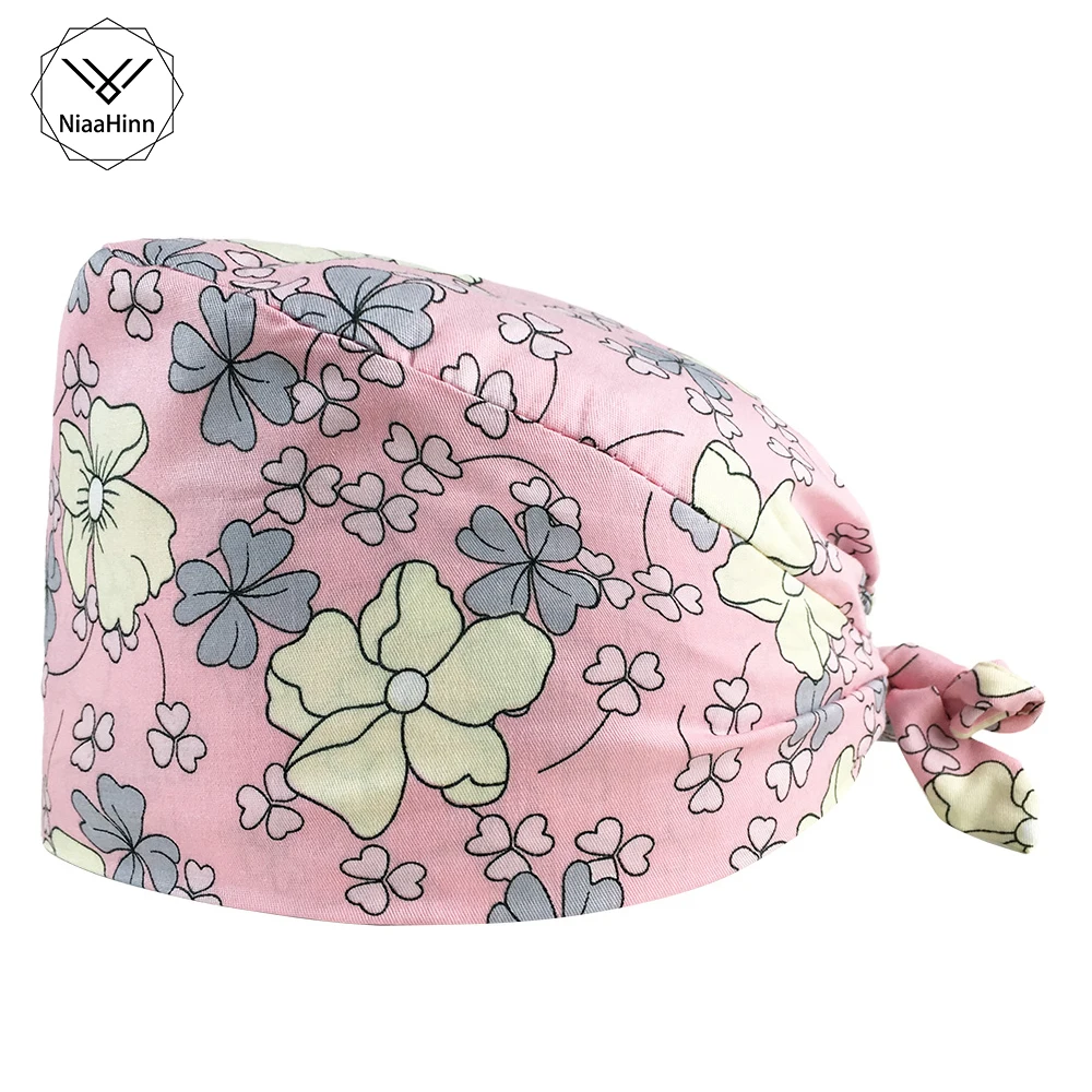 Niaa Unisex ElasticTieback Scrubs caps beauty pet shop spa uniform cap Beautician work Hygiene hat salon care Scrub hats | Тематическая