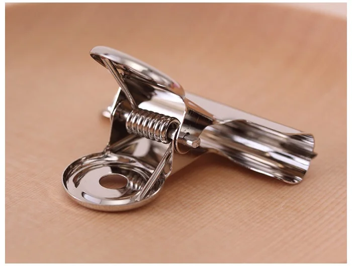 300pcs/lot Round Metal Grip Clips Silver Bulldog Clip Stainless Steel Ticket Clip Bills Clip Office Stationery