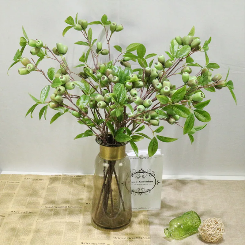 75cm18 Leaves Artificial Fig Tree Branch Green Tropical Plants Plastic Realistic Fruit Potted Home Living Room Dining Decor | Дом и сад