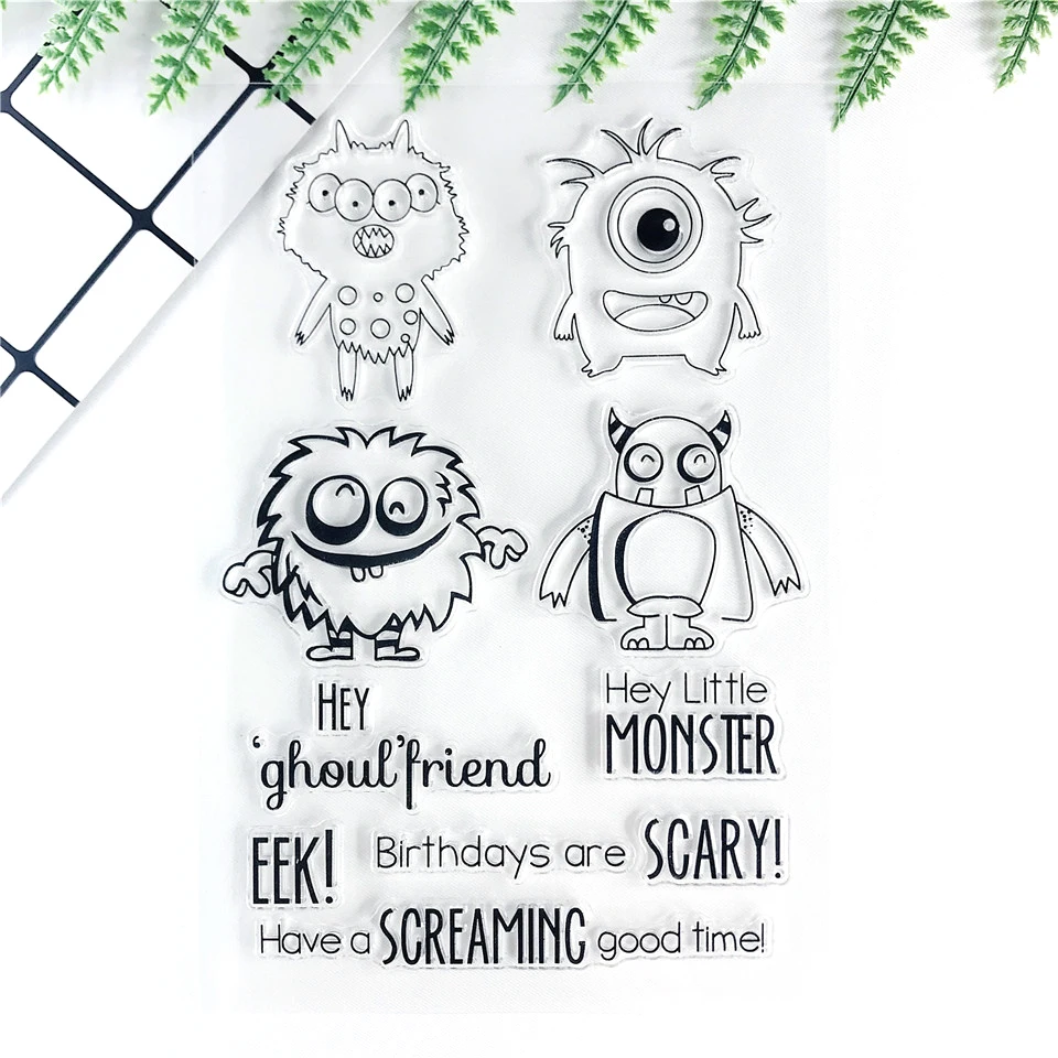 11*16 Baby Monster Transparent Silicone Clear Stamps/Seal For DIY Scrapbooking/Photo Album Card Making Sentiment Rubber Stamp | Дом и сад