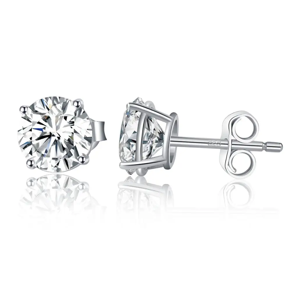 

TKJ 2020 New Diamond Stud Earrings 925 Sterling Silver Fashion Jewelry Crystal Earings For Women Fine Party Gift