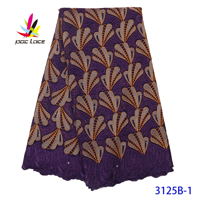 

Hot Sale African Lace Fabric High Quality Swiss Voile Lace In Switzerland High Quality Purple For Party Dress