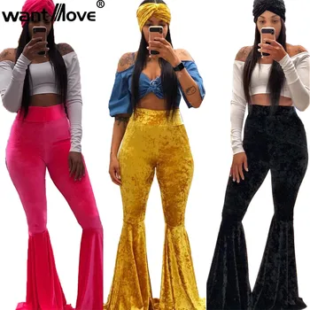 

3 Colors women pants 2019 winter Wantmove sexy ruffles bodycon solid nightparty pants WM1021
