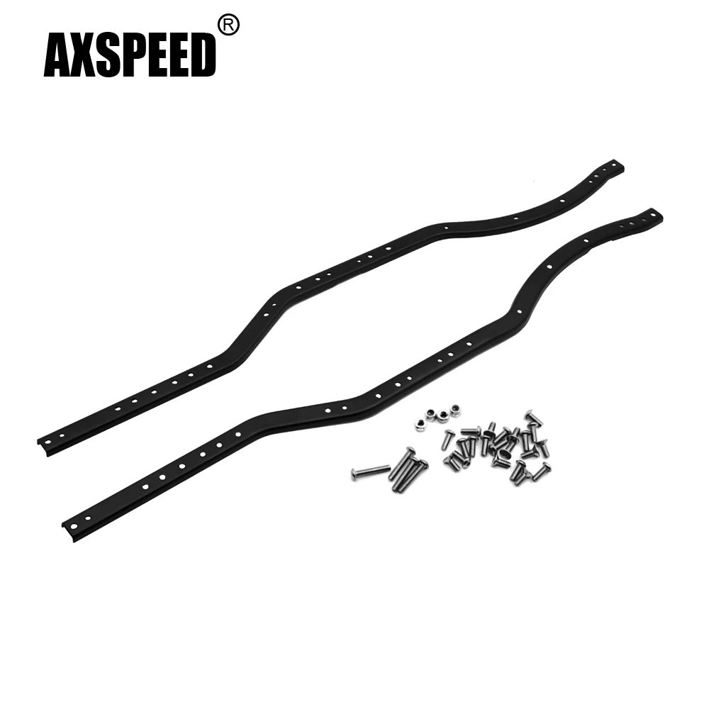AXSPEED2PcsStainlessSteelBlackGirderSideFrameChassisRailsfor