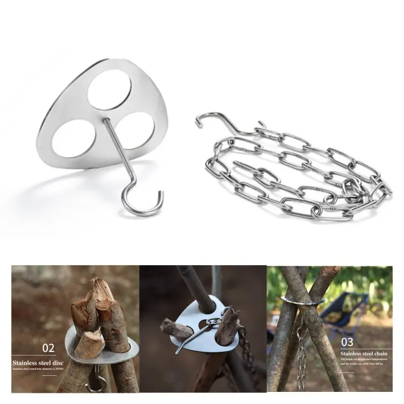 

Outdoor Camping Portable Hook for Hanging Pot Outdoor Campfire Cookware Picnic Cooking Pot Grill Hot //