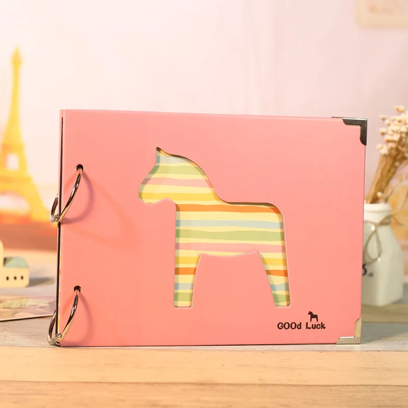 7 Inch Crazy Pony Diy Handmade Photo Albums Self-adhesive Loose-Leaf Scrapbook Wedding Birthday Gifts Baby Memory Photobook