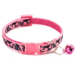 Camouflage Cat and Dog Collar with Bell - Pink and Blue - XS 1.0  19 - 32cm (Camouflage pink)