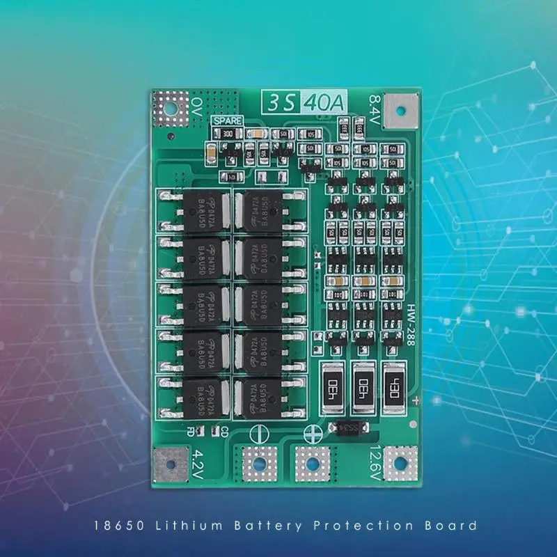 3S 40A BMS 11,1 V 12,6 V 18650 литиевая батарея Защитная плата с сбалансированным