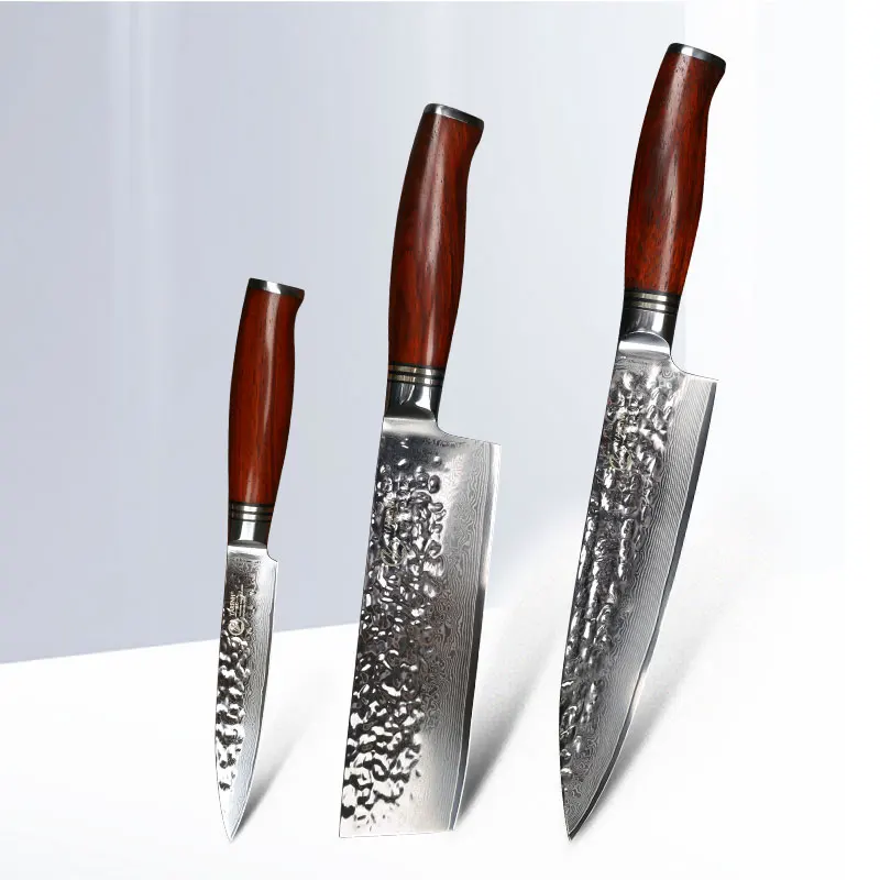 

YARENH 3 PCS Kitchen Knives Sets - Professional Chef Knife Set - 73 Layers Japanese Damascus Steel - Fruit Meat Vegetables Knife
