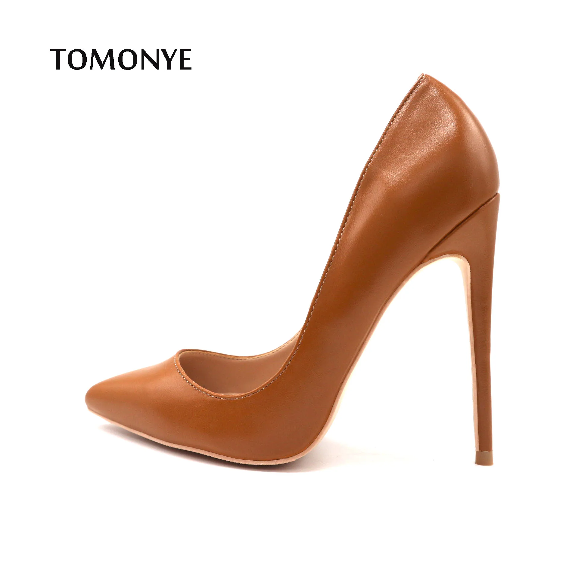 

BIG small size classcial brown soft matte pointed toe office lady 120mm 10cm thin high heel women lady sexy shoes pump on sale