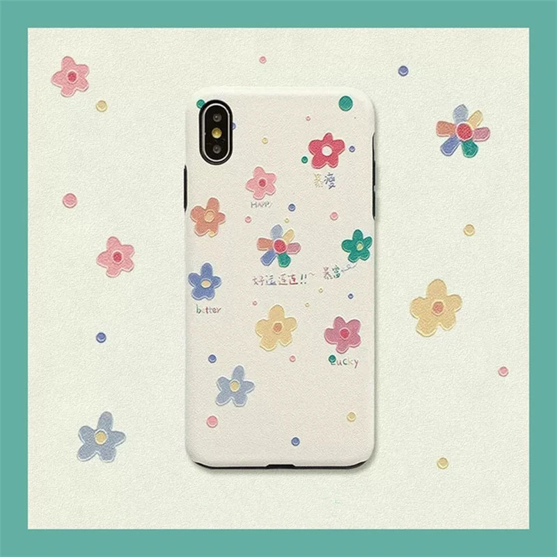 Phone Case For iPhone 7 8 Plus Korea Girls Floral Kawaii Flower Phone Case For iPhone 7 8 Plus Korea Girls Floral Kawaii Flower
