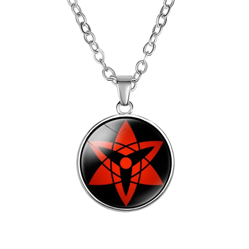 deadpool toys New Anime Naruto Sharingan Necklace For Men Chain Jewelry Accessories Uchiha Itachi Cosplay Pendant Kids Toys Cartoon Boys Gift miles morales toys Action & Toy Figures