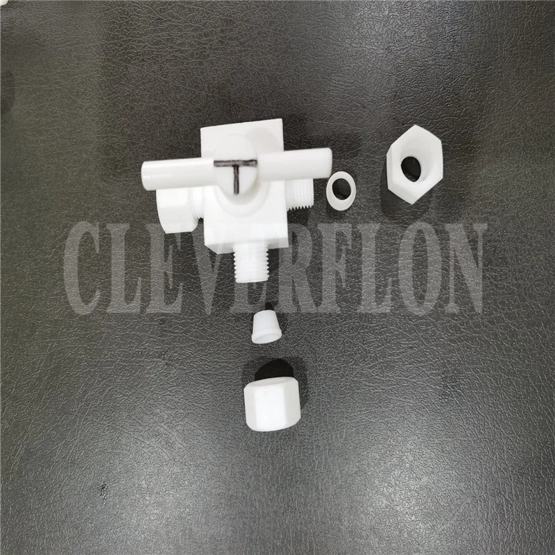 Corrosion resistant PTFE F4 3 way ball valve