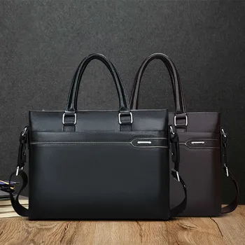 

High Quality Men Genuine Leather Business Laptop Handbag Male Shoulder Messenger Bag Man Leather Notebook Briefcases Handbags