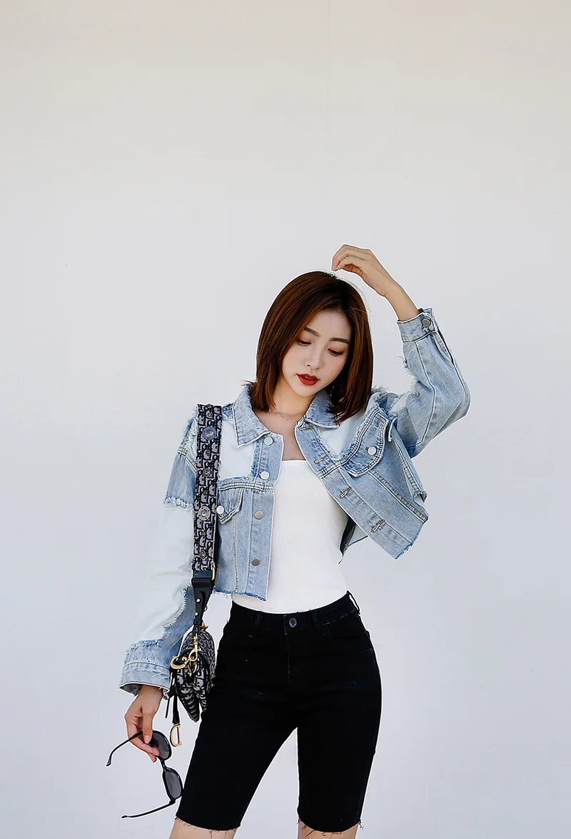 short waisted jean jacket