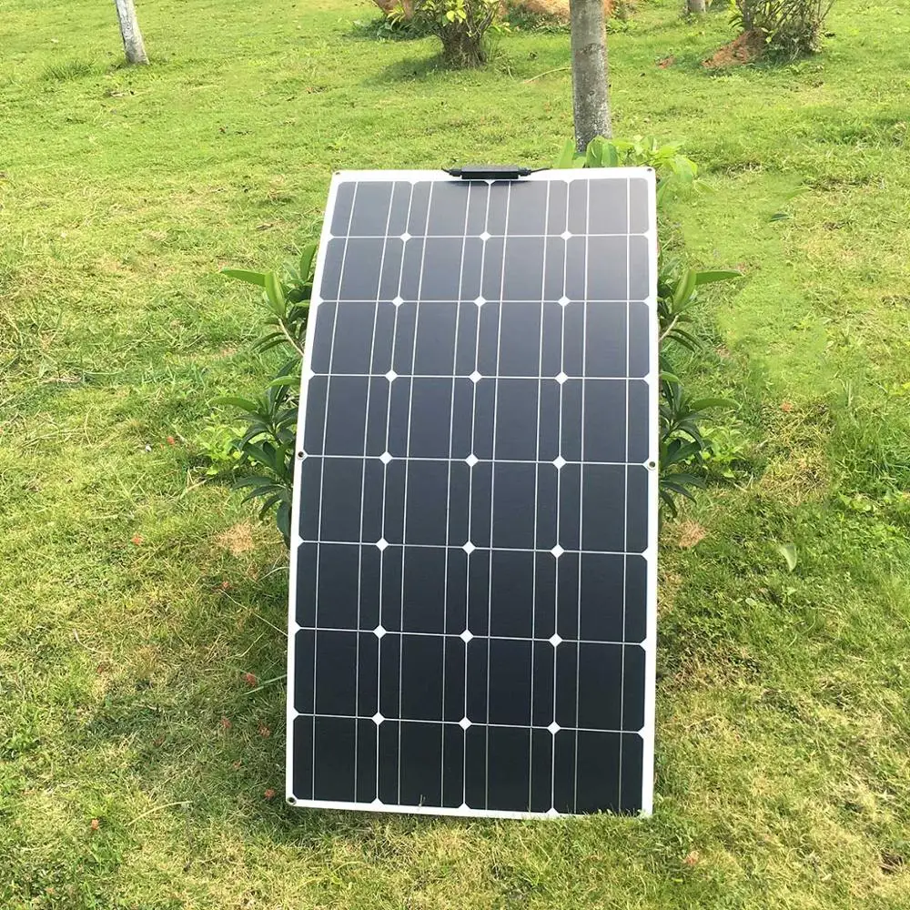 Carregador para rv Painel Solar Flexível 24v 100w Bateria Monocristalina Carro Elétrico Acampamento Iate 1000w 12v - Image 2