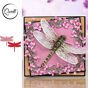 

QWELL Dragonfly Flower Broder Metal Cutting Dies for Scrapbooking and Card Making Paper Embossing Craft New 2019 die cuts