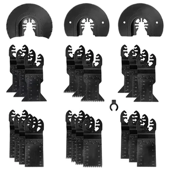 

NEW-23Pcs Metal Wood Oscillating Saw Blades Set for Quick Release Multitool Blades for Dewalt,Craftsman,Ridgid,Rockwell
