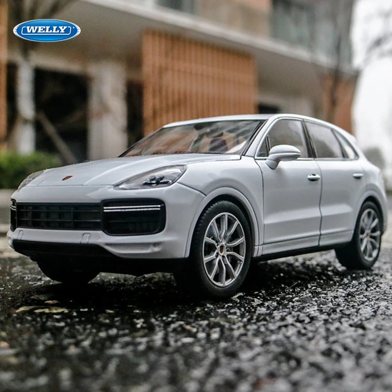 Модель автомобиля WELLY в масштабе 1:24 белая из сплава Porsche Cayenne Turbo декоративная