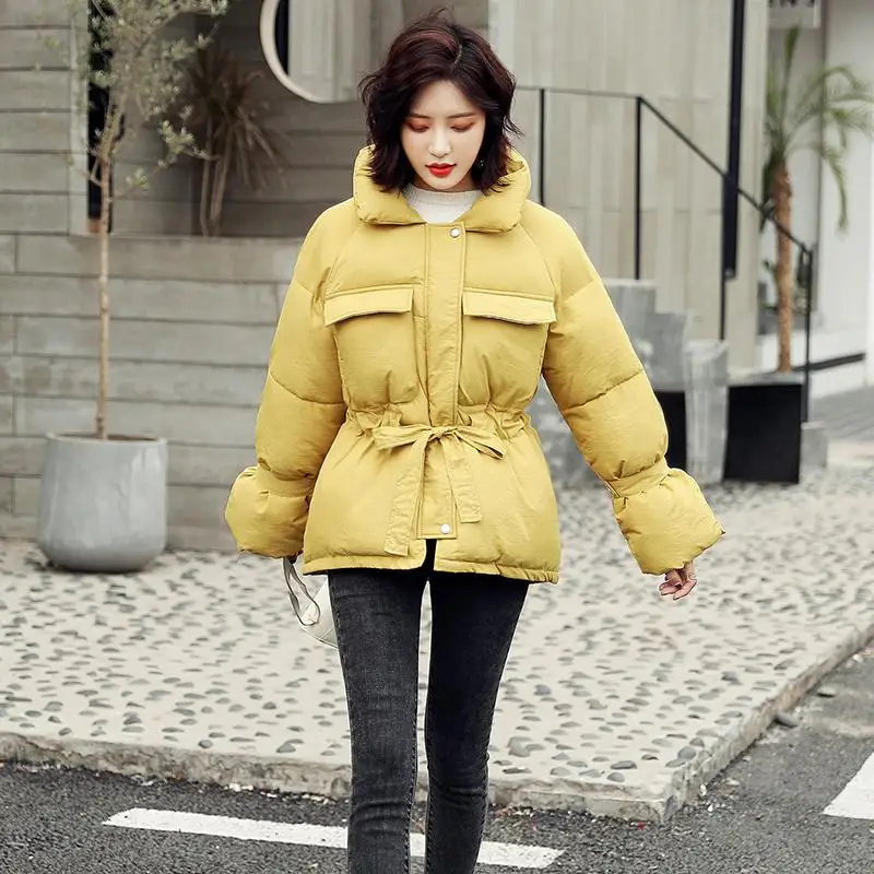 Fitaylor женские зимние хлопковые парки теплые короткие хлебные куртки толщина уличная свободная хлопковая стеганая верхняя одежда черного цвета - Цвет: Yellow