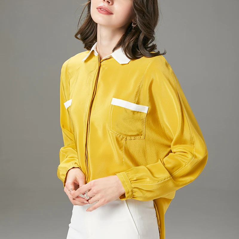 SuyaDream Women 100%Silk Crepe Long Sleeves