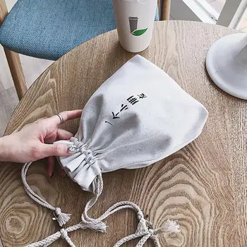 

PinShang Woman Drawstring Cross-body Bucket Bag Simple Canvas Pouch Printing Single Shoulder Bag