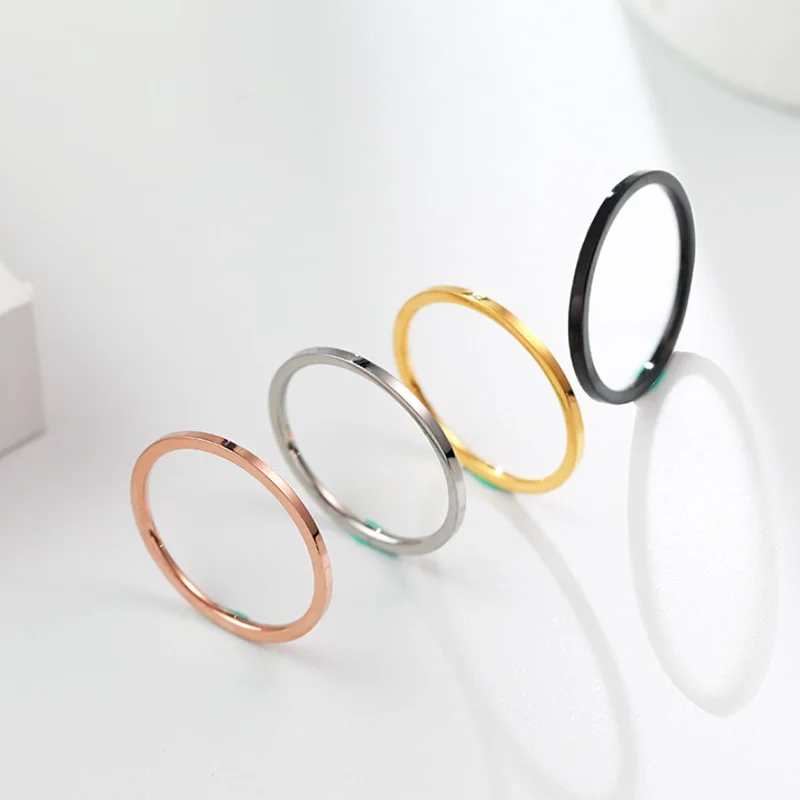 1MM Thin Titanium Steel Couple Rings Simple Fashion Finger Ring for Women and Men Wedding Jewelry Mens gifts wedding rings couple rings finger rings jewelry rings ring jewelry