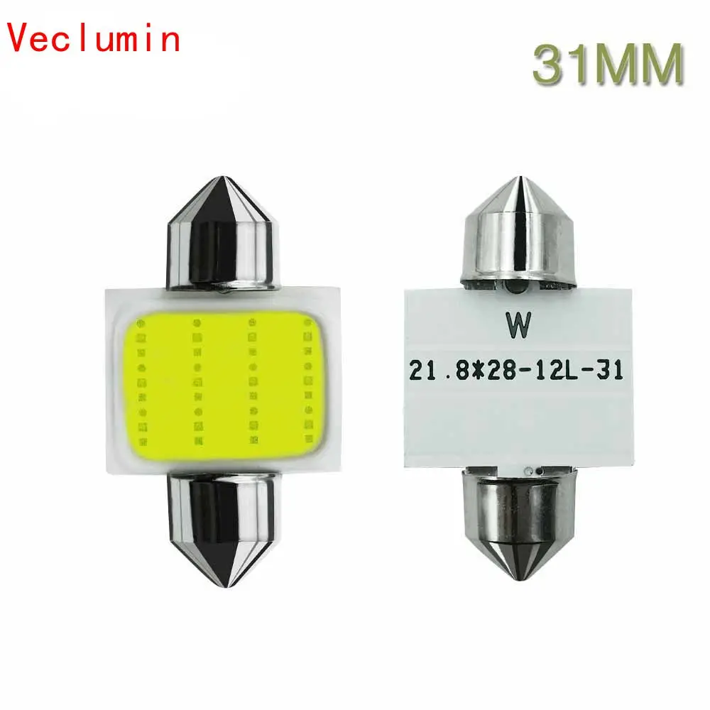 

10Pcs LED COB Bulbs Festoon 31MM 36MM 39MM 42MM Auto Reading Dome Lights Car Styling Car Door Trunk Lamp Accessories